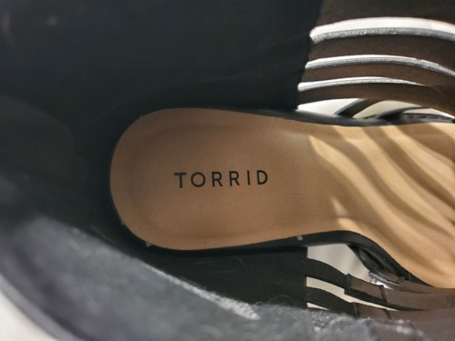 Black Torrid Size 11WW Strappy Gladiator with 3 1/2 inch heel - Picture 6 of 8