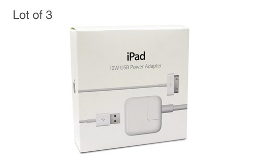 3 Pack New Apple 10W USB-A Wall Charger Power Adapter for iPhone iPad iPod A1357 - Picture 1 of 3