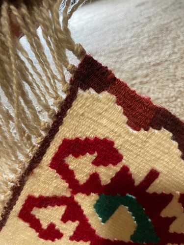 Vintage Handwoven Turkish Kilim Wool Rug Runner Boho 62" x 28.5" - Picture 9 of 13