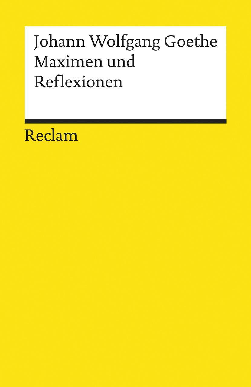 Thumbnail - Maximen Und Reflexionen | Johann Wolfgang Goethe | Taschenbuch |