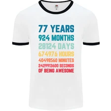 77th Birthday 77 Year Old Mens Ringer T-Shirt