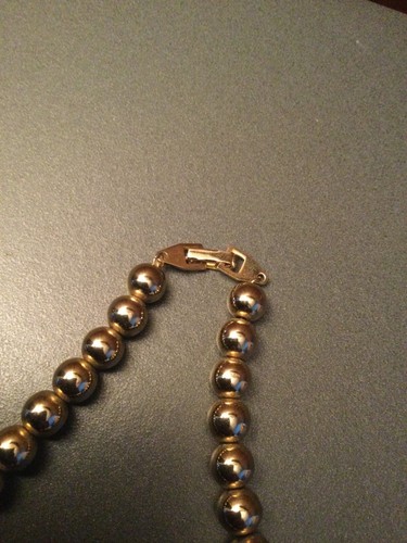 15” Gold Tone Necklace Ball bead Costume Jewelry Vintage - Picture 3 of 6