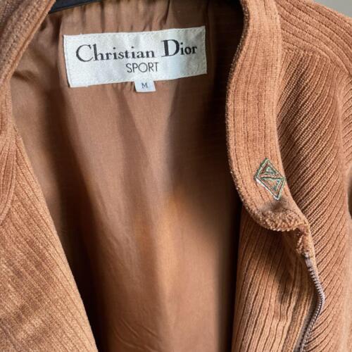 Christian Dior Corduroy Zip-Up Jacket Brown Classic Design Size M Authentic - Picture 9 of 24