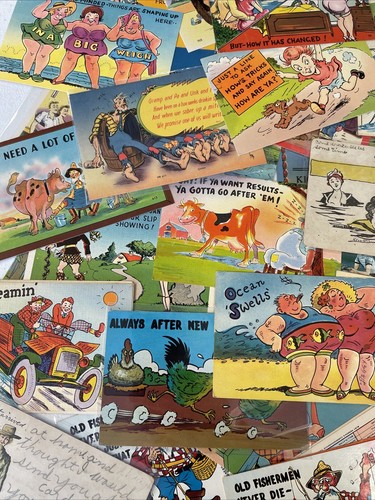 Vintage Postkarten Sammlung 100+ Humorvoll Humor Antik Posted Neu & Gebraucht #8 - Bild 4 von 17