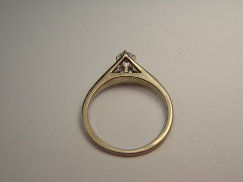 Massiver 14k Weißgold 0,17ct Tw runder Diamant Versprechen Solitär Ring Größe 5 3/4 - Bild 19 von 23