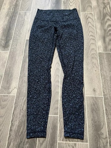 Lululemon Wunder legging Under Mid Rise Tight Black Blue Print 8 - Picture 4 of 4