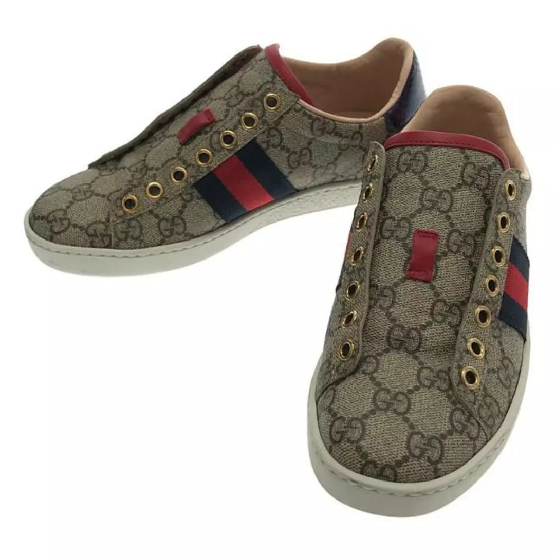 Gucci 499410 Ace GG Supreme Baskets 34 Beige Femme Occasion KLDR 0