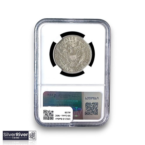 1912-D Barber Half Dollar (*Certified AU58 by NGC*) - Lustrous, Sharp - Picture 2 of 4