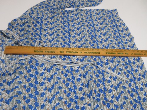 Sz 3x 4x MAX STUDIO Pleated Boho Peasant Top Balloon Sl Blue Floral Blouse Top - Picture 6 of 9