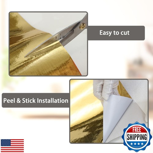 QDYMXUN Brushed Gold Peel and Stick Wallpaper Border, PVC Self Adhesive Remov - Picture 5 of 5