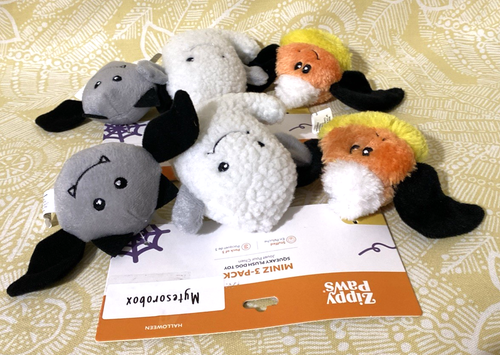 ZippyPaws 6-Pack HALLOWEEN MINIZ FLYING FRIGHTS Squeaky Dog Toy -FREE SHIPPING- - Picture 3 of 10