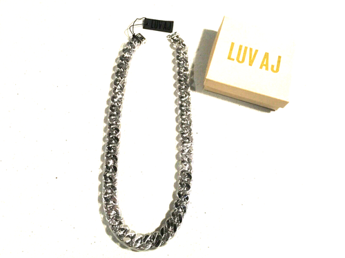 COLLAR DE CADENA DE ACERA CLÁSICO LUV AJ - ANTIGUO PLATINO ~ NUEVO CON ETIQUETAS ~ $125 ~ ¡ÚLTIMO!¡! - Imagen 4 de 13