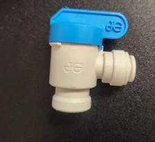 Elbow Shut Off Valve 3/8" John Guest Tube x 1/4" FPT ( (PPSV501222W) New