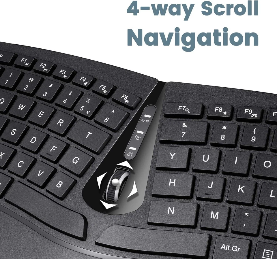 PERIDUO-606 Mini-Tastatur & Vertikalmaus – Ergonomisch, Kabellos, US-Layout - Bild 3 von 4