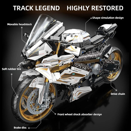 TOYLINX Alloy Motorcycle Desktop Decorations 2045PCS Racing Building Block Model - Picture 4 of 9