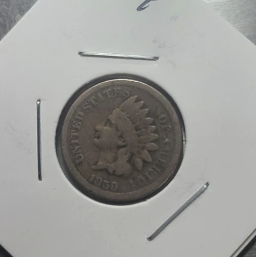 1859 Indian Head Cent Penny Very Good Condition First Year Issue Old US Coin