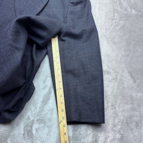 Joseph & Feiss Blue Plaid 100% Lambswool Blazer Sport Coat Sz 50 R Preppy - Picture 7 of 9