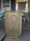 Vintage MCM Gold Metal Mesh Wastebasket Trash Can