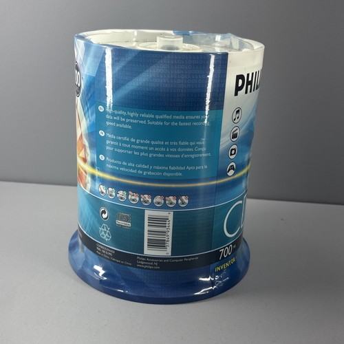 100 PHILIPS 52X Speed CD-R spindle Blank Disc 80Min 700MB New cd mb - 第 4/7 張圖片
