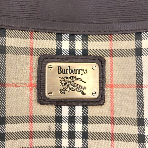 Burberrys Horse Logo Check Canvas Leather Shoulder Bag Beige/8BF0492 - Picture 12 of 12