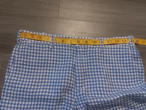 Polo Ralph Lauren Men's Blue White Gingham Plaid 100% Linen Shorts Size 30x8.5 - Picture 4 of 6