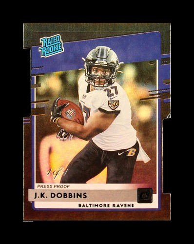 2020 J.K. Dobbins Panini Donruss Rated Rookie Press Proof 1/1 Rc Rookie # 311 - Picture 3 of 4