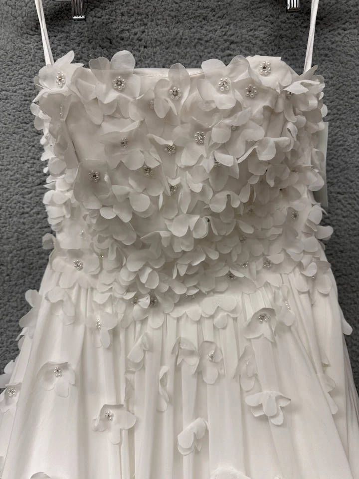 Emily Hart 女式 10 码白色花卉/珠饰球服带腰带 POG — 第 3/4 张图片