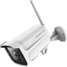 Amiccom Outdoor Security Camera 1080p Cam IP66 Waterproof Night Vision, Sealed