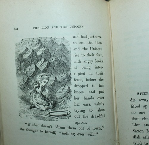 RARE ANTIQUE Book 1885 ALICE IN WONDERLAND & THROUGH THE LOOKING GLASS Lot HH - Imagen 9 de 12