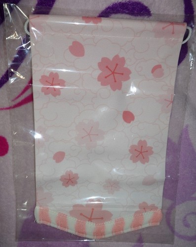 JAPANESE PINK Cherry Blossoms TAPESTRY SCROLL Wall Decor 12 x 7" Canvas Fringe - Picture 3 of 3