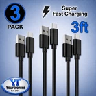 3 Pack USB-C to USB-A Cable Fast Charge Type C Charging Cord Rapid Sync Charger