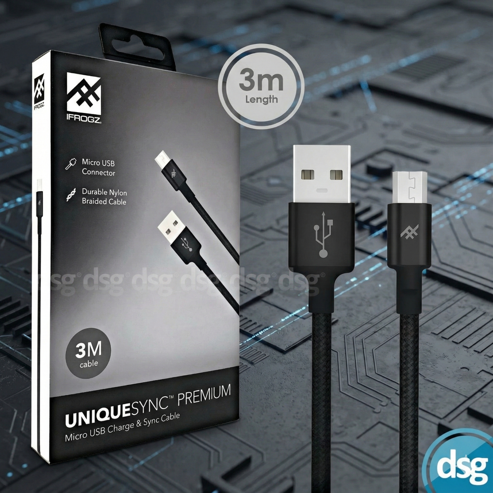3M Long Micro USB Fast Data Charger Cable For Samsung HTC LG Android Phones
