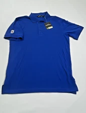 Eddie Bauer Men’s M Polo Shirt Blue Cotton Miller Lite Casual NWT Short Sleeve