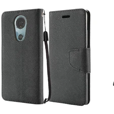 GSA  Wallet Credit Card Case For Motorola Moto E5 Supra E5 Plus - Black