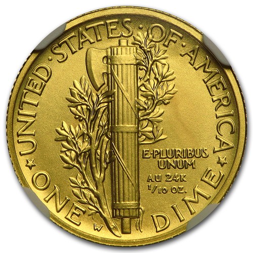 2016-W 1/10 Unzen Gold Quecksilberdime SP-69 NGC (ER/FR) - Bild 3 von 3
