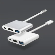 3 In 1 Gold Plated Adapter Cable Type-C VGA/HDMI USB 3.0 Docking Station