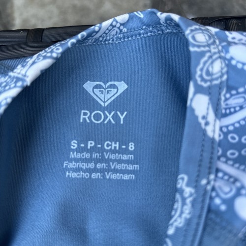 BNWT Roxy Girls Age 8 Blue Swim Rash Vest - Picture 3 of 8