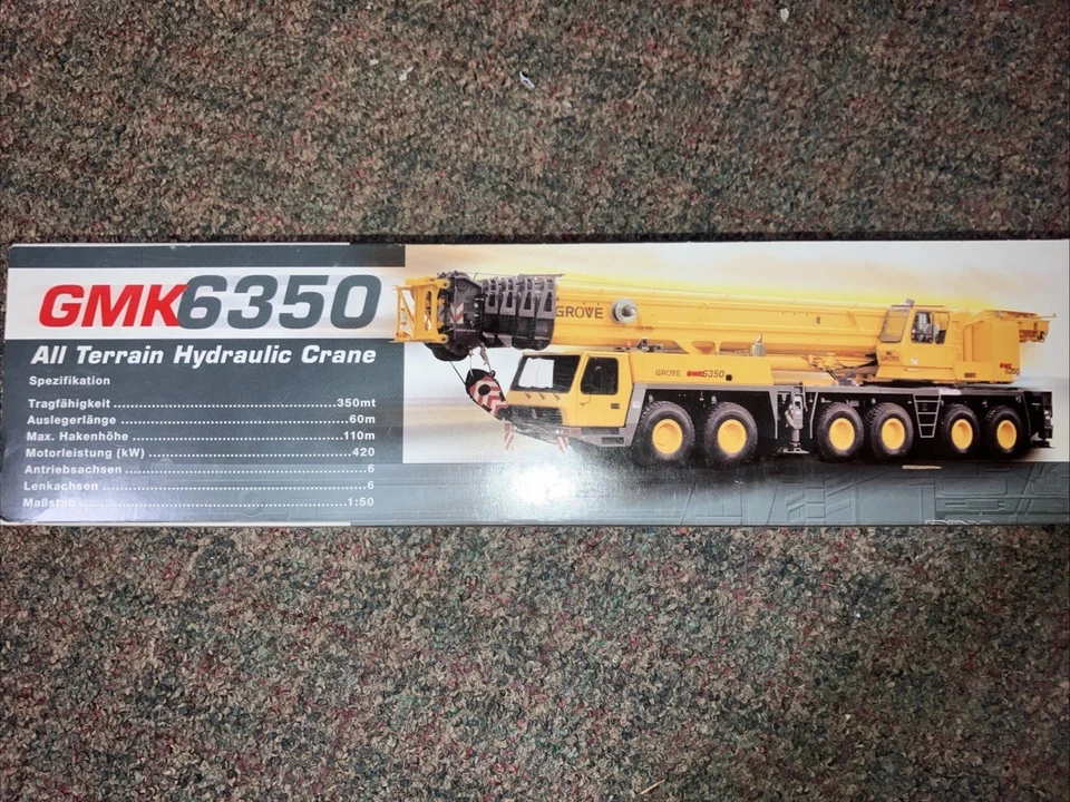 Grúa móvil Grove GMK6350 AmQuip modelo fundido a presión escala 1:50 Conrad 2091/02 nueva en caja Foto 2 de 4