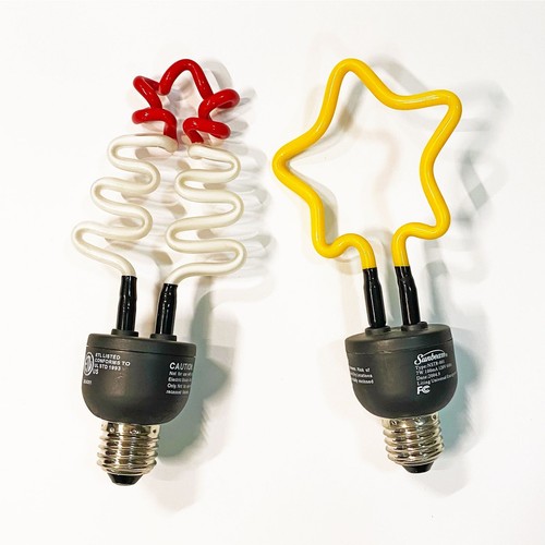 VTG 2004 Sunbeam Neon Art Lamp with Base Christmas Tree Star Lightbulbs Working - Picture 5 of 7