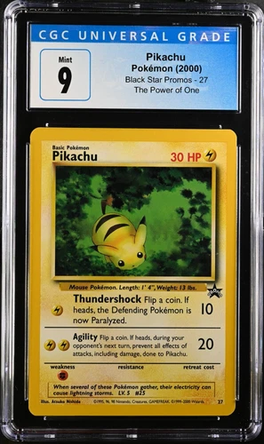 Pokemon Pikachu "Bumblebee" CGC 9 MINT WOTC Black Star Promo 27 - PW