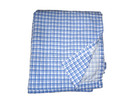 DILLARD'S NOBILITY BLUE & WHITE PLAID (1) QUEEN FLAT SHEET 86X100 200TC