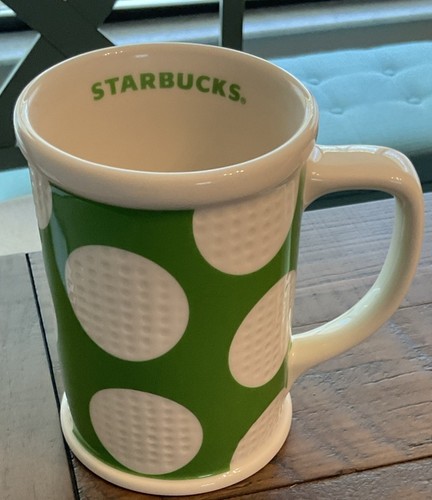 Starbucks Kaffee GOLFBALL Motiv grün/weiß Grübchen 2006 16oz Becher