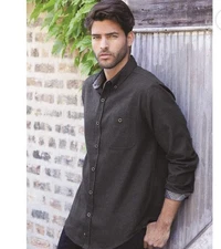 Soft Cotton Flannel Shirt Weatherproof Vintage Green Button Up Large L Outdoors