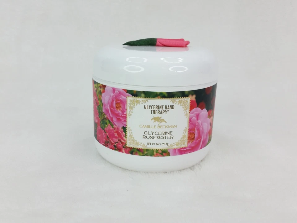 Crema de terapia de manos con glicerina Camille Beckman 8 oz - aroma a agua de rosas con glicerina Foto 2 de 4