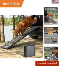 Upgraded Dog Ramp for Car 71'' X-Long 19.7" Wider Folding Dog Ramps for Lar...
