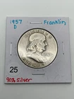 1957-D Franklin Half Dollar, 90% Silver  Good Condition     INV# GCC053