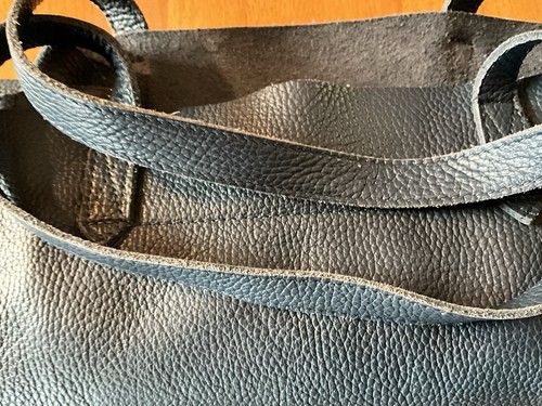 CUYANA Soft Leather Blue Shoulder Tote bag Large Satchel Slouchy Hobo dbl strap - Picture 16 of 16