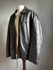 AMI leather JACKET 44 46 mens heavy highwayman warm quality soft vintage