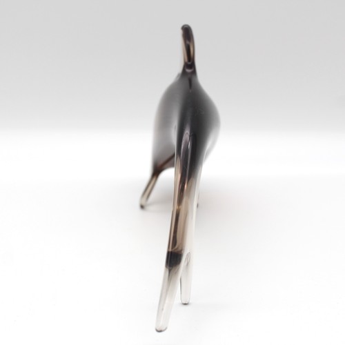 MCM Bohemia Czech DOLPHIN 9" Art Glass Miloslav Janků Zelezný Brod Smokey Peach - Picture 4 of 11