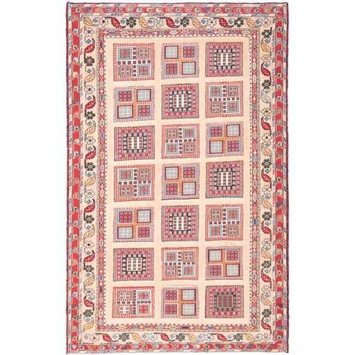 Alfombra persa anudada a mano Nimbaft 203x126 cm lana Orient Carpet Rug beige - Imagen 1 de 11